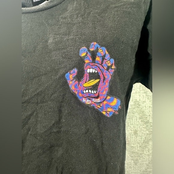 santa cruz wavy screaming black t-shirt size S - Picture 2 of 7